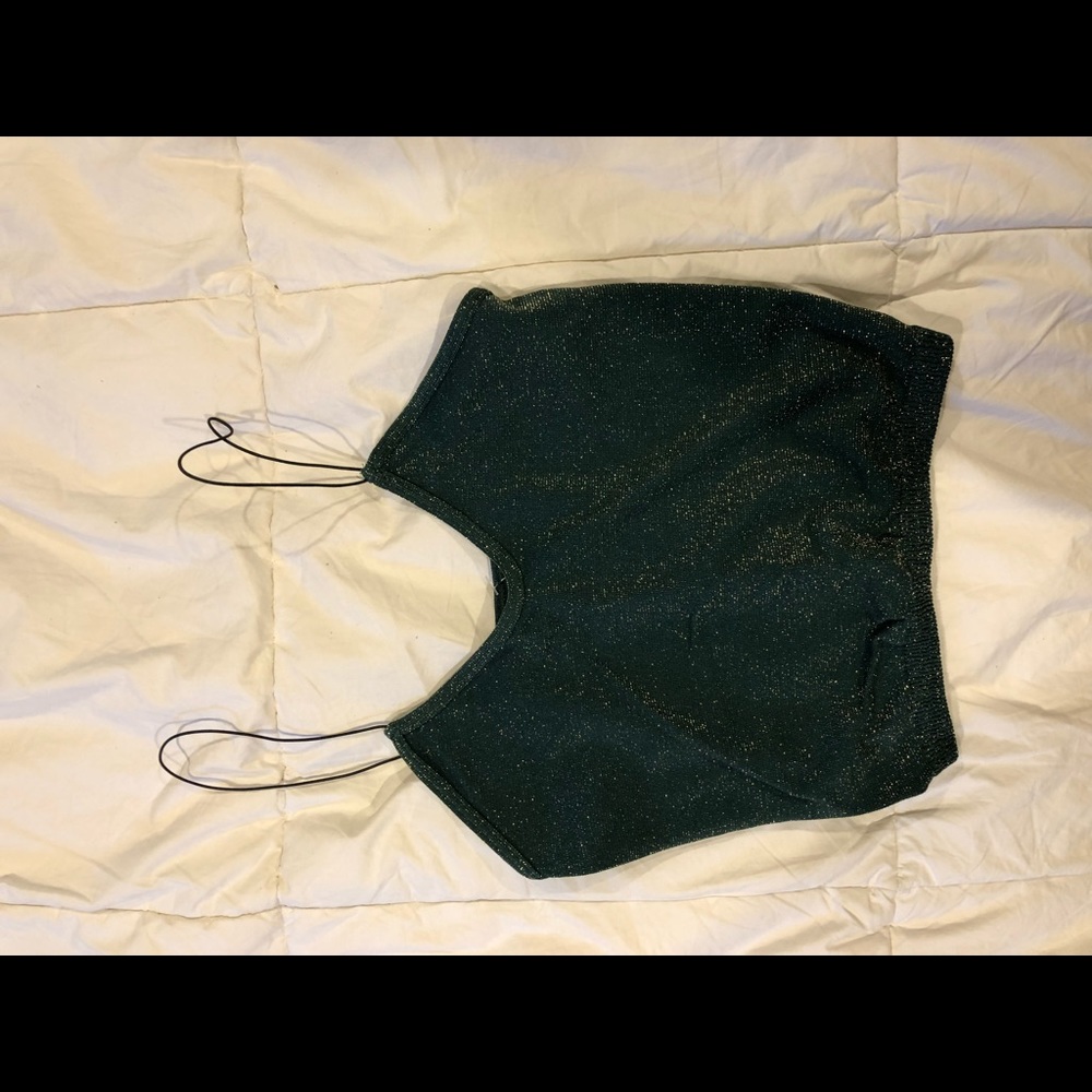 Free People Glittery Green Crop Top!